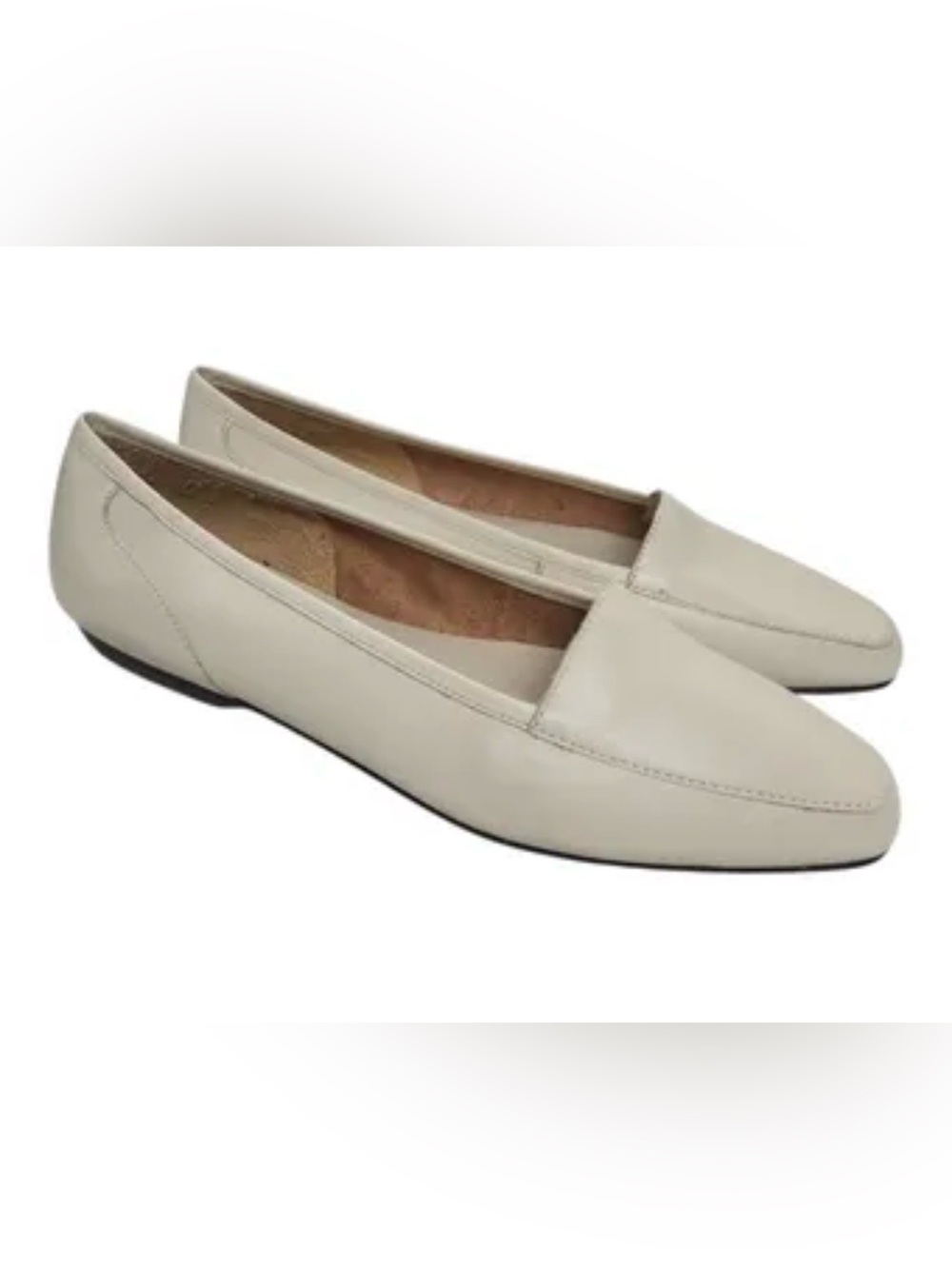 Partners Women's Neutral Cream Leather Slip-On Loafers size 7.5
